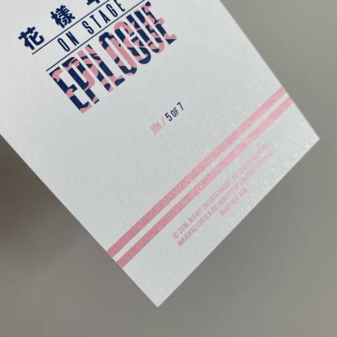 BTS '花樣年華 ON STAGE: EPILOGUE' 2016 MINI PHOTOCARD - JIN (4/7)